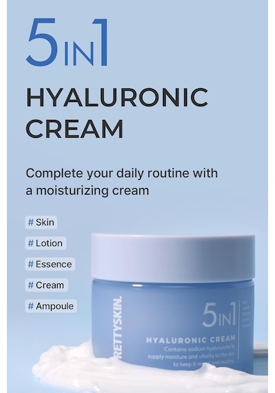 Prettyskin 5in1 Hyaluronic Nemlendirici Yüz Kremi 50ml