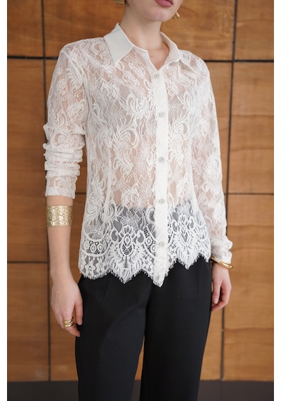 Verymoda Dantel Gömlek F2073 Krem