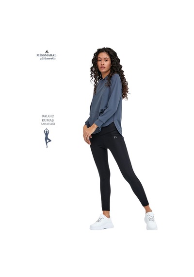 Kadın Eşofman Takım Antrasit/siyah Spor Tunik & Slim Fit Tayt Sports And Casual Tracksuit 3064 Antrasit / Siyah