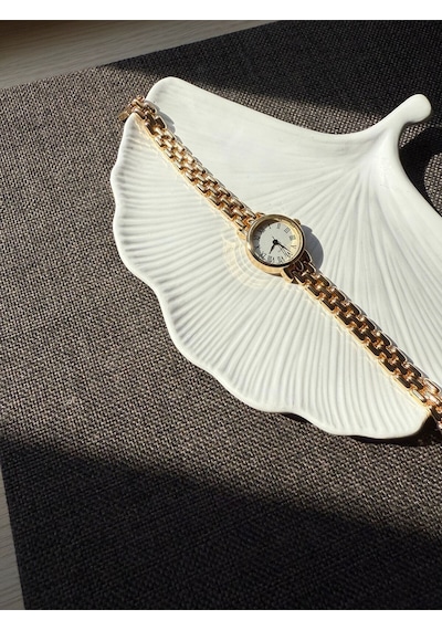 Retro Minimal Hasır Kordon Vintage Kadın Kol Saati Sarı