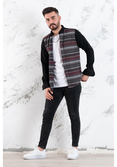 Advante Slimfit Parça Desenli Erkek Oduncu Gömlek (509437476)