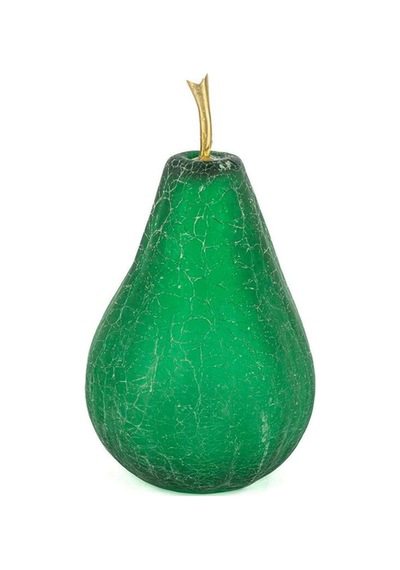 Yeşil Armut Cam Obje 17x31cm