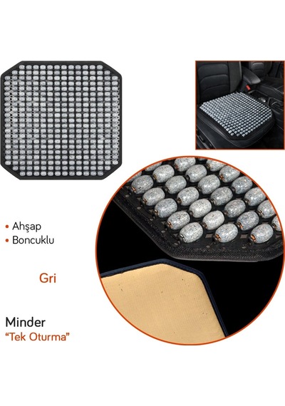 Guard Oturma Minderi Ahşap Boncuklu Gri 733.gr