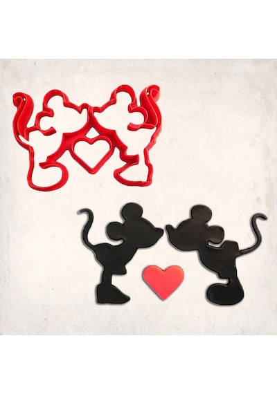 Mickey-minnie-kalp Detay Kurabiye Kalıbı