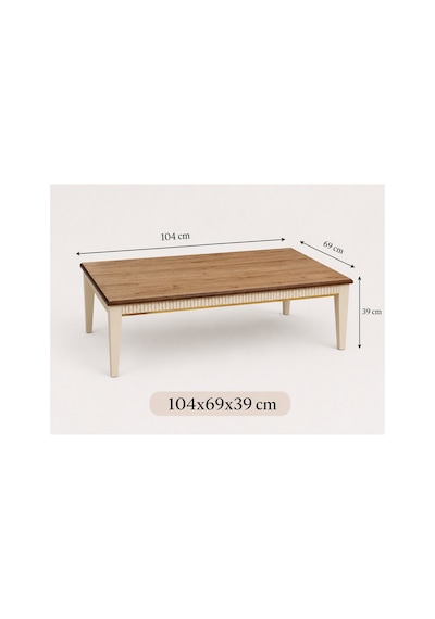 Maya Gold Detaylı Modern Orta Sehpa Ahşap Salon Sehpası Meşe-krem Maya Gold Detaylı Modern Orta Sehpa Ahşap Salon Sehpası Meşe-krem