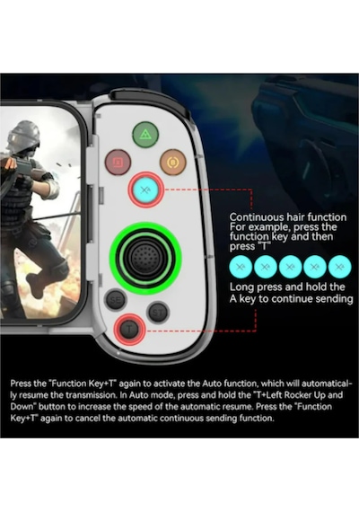 Teleskopik Cep Telefonu Gamepad Bluetooth Uyumlu 5.0 Android İos Ps4 İçin Kablosuz Konsol D7