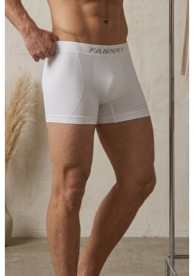 Womanandkids Night Beyaz Erkek Casual Comfort Günlük 2 Li Boxer