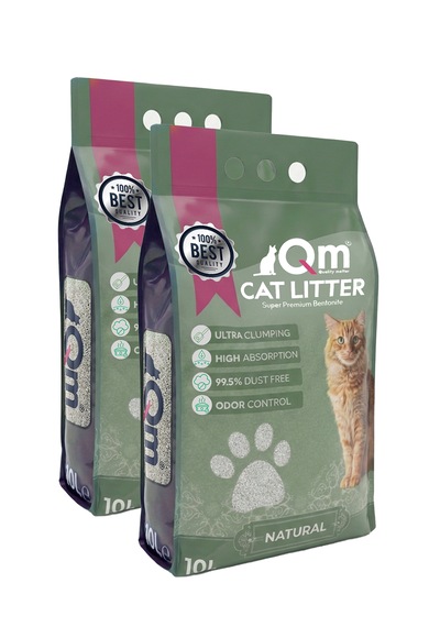 Qm Natural Süper Premium Bentonit Kedi Kumu 10 L X 2 Adet
