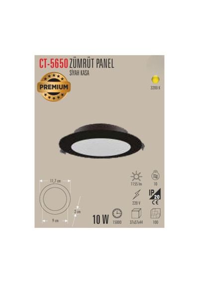 Ct-5650zümrüt Panel Spot 10 Adet - 10 W Gün Işığı