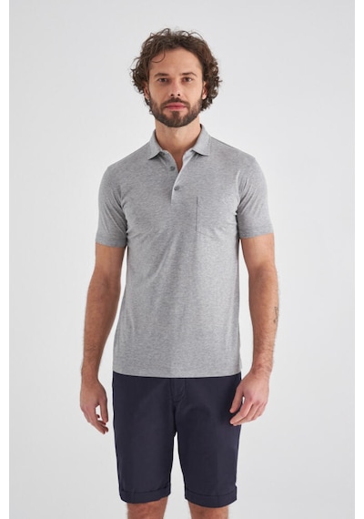 Bisse Erkek Polo Yaka T-Shirt Gri
