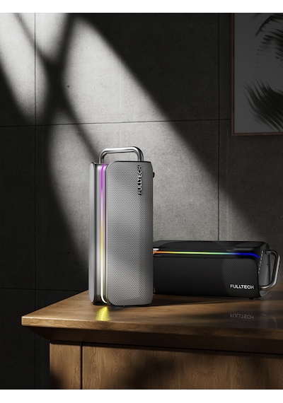 Fulltech Fxs2 Taşınabilir Kablosuz Bluetooth Hoparlör Siyah 120w Güç, Rgb Işık, Ipx4 Su Geçirmez,