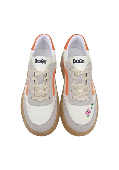 Kadın Vegan Deri Beyaz Sneakers - Warner Bros Looney Tunes Bugs Bunny Hop İnto Nature Tasarım Çok Renkli