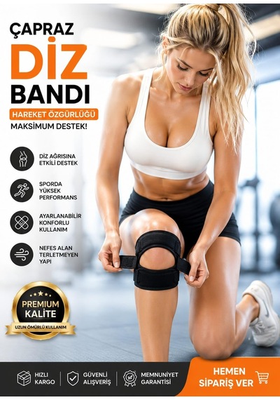 Patella Destekli Medikal Diz Korsesi Sporcu Dizlik Menisküs Çapraz Bağ Hassasiyetsı İçin Ayarlanabilir Ortopedik D Genel