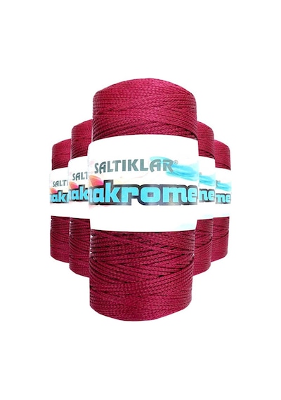 5 Adet Polyester Makrome İpi 1560 Bordo 100 gr