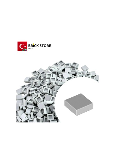 Yedek Parçalar, 100 Adet 1x1 Tile Düz Fayans Parçası, Açık Gri Rengi, 3070
