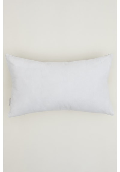 Pure Beyaz Krem Dekoratif Boncuk Elyaf İç Dolgulu Kırlent 30x50 4840 Beyaz