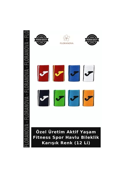 Özel Üretim Aktif Yaşam Fitness Spor Havlu Bileklik Karışık Renk 12 Li Çok Renkli