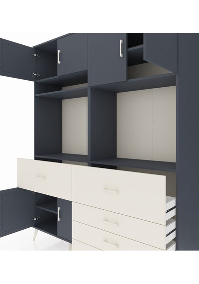 Hyperion Gardrop 7 Raflı 5 Çekmeceli 6 Kapaklı 176x44x221 Antrasit-antrasit/aytaşı Beyaz Hyperion Gardrop 7 Raflı 5 Çekmeceli 6 Kapaklı 176x44x221 Antrasit-antrasit/aytaşı Beyaz