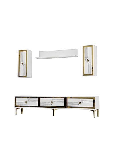 Tvr1816bg Pega Tv Ünitesi Takımı Beyaz-gold 180cm Beyaz - Altın