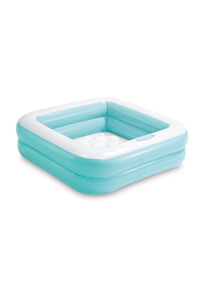 Şişme Taban Mini Kare Çocuk Havuzu - 86x86x25 Cm Mavi