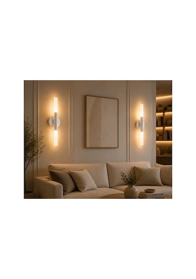 Modern Led Duvar Aplik 30 Cm Beyaz 3000k Sıcak Beyaz Led Metal Gövde Dekoratif İç Mekan Aydınlatma Beyaz Beyaz