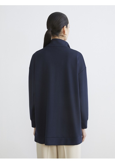 Lcw Modest Lacivert Soft Touch Oversize Kadın Sweatshirt Tunik