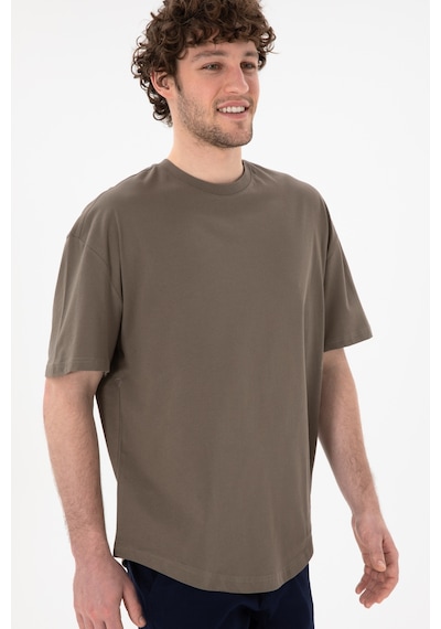 U.S. Polo Assn. Erkek Long Fit Bisiklet Yaka Vizon Basic Tişört 50305988-VR052