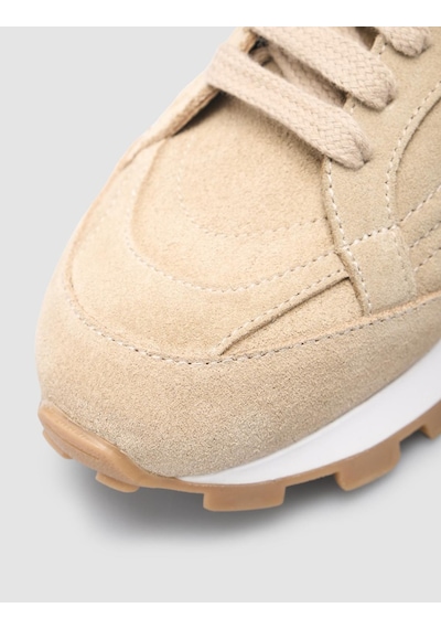 Cabani %100 Hakiki Deri Bej Kadın Sneaker Bej
