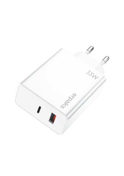 Erpaks Erd 33w Usb-a/type-c Hizli Sarj Adaptoru Beyaz