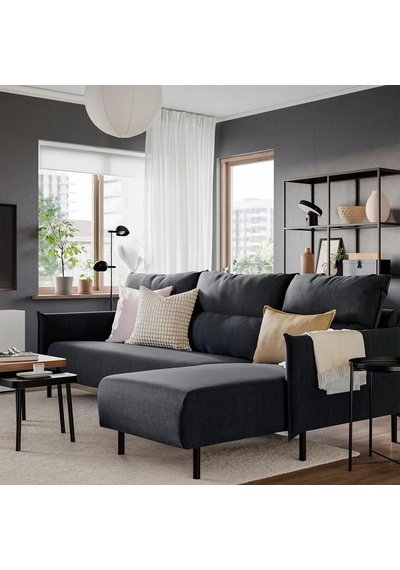 Ikea Mavi Rahat Kanepe - Uzanma Koltuklu 4'lü Kanepe