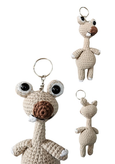 El Yapımı Amigurumi Sid Karakter Anahtarlık Sevimli Örgü Figür Araba Anahtarlığı & Çanta Aksesuar