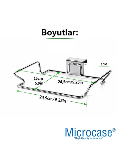 Microcase Mutfak Dolabına Monte Çok Amaçlı Çöp Poşeti Askılığı 2 Adet Al5444 Gümüş