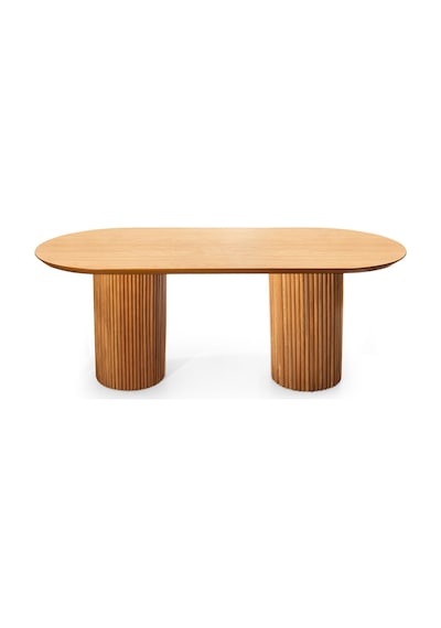 Sierra İskandinav Oval Natural Ahşap Bohem Masa 90x180 Natural Ayak - Natural Üst