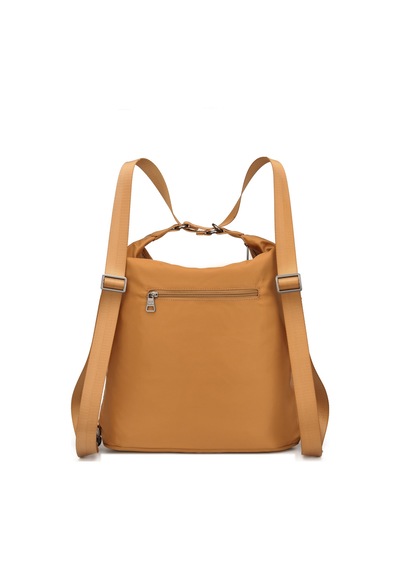 Saten Kumaş Hem Sırt Hem De Omuz Çantası 2129 Camel