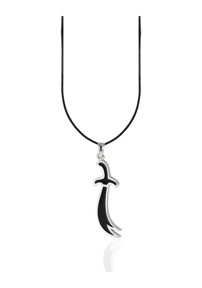 Oya Silver Siyah Mineli Hz. Ali Zülfikar Kılıcı Gümüş Kolye Ucu 5.2x1.2cm Oyot329