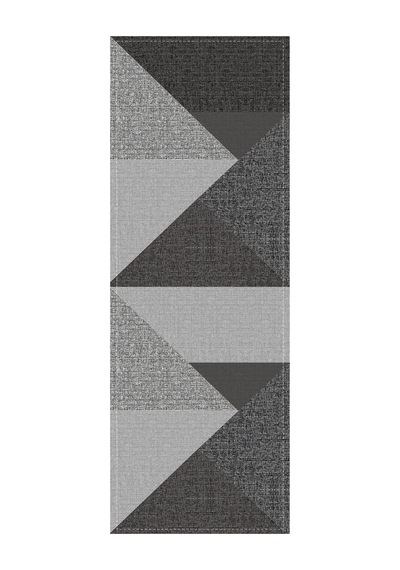 Füme Geometrik Desenli Premium Masa Örtüsü Runner Rnr606