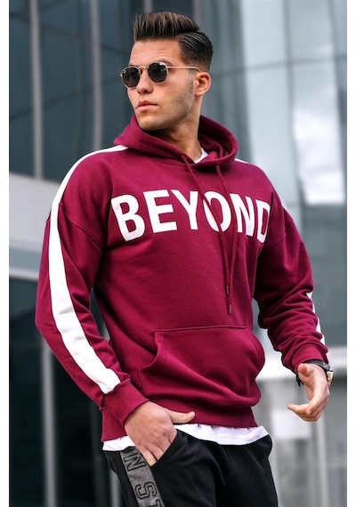 Madmext Madmext Bordo Kapüşonlu Sweatshirt 5327-bordo Bordo