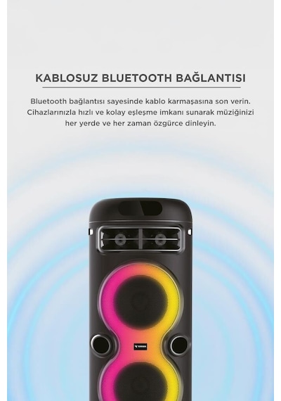 Delux Serisi Ses Cihazı Taşınabilir Parti Aleti Bluetooth Hoparlör Rgb Işıklı Mikrofonlu D41