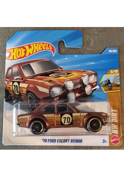 Hot Wheels 70 Ford Escort Rs1600 Kahverengi Hw Dirt 161/250 Metal Model Araba Sarı