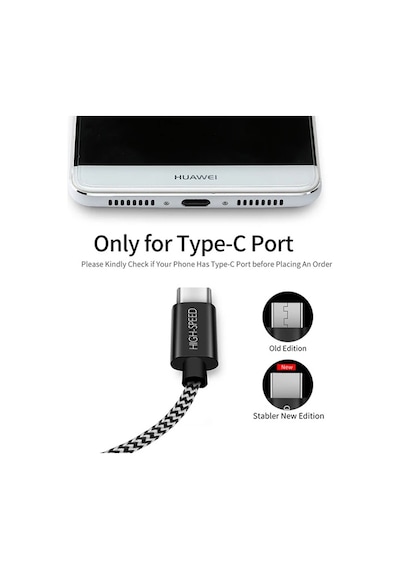 Dux Ducıs Usb Type C Kopmaz Yırtılmaz Usb Kablo Hızlı Şarj 1 Metre- 5775 Standart
