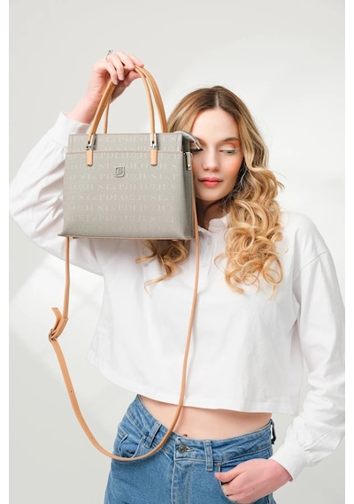 Just Polo Şıklığın Ve Zarafetin Buluştuğu Shopper Gri Camel Kadın El Çantası Shoulder Bag Gri - Camel