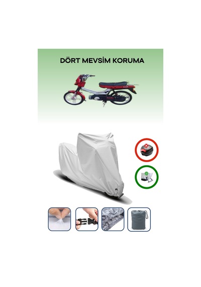 Gri Kilit Uyumlu Kanuni Moped Turbo Sport Uyumlu Motosiklet Brandası Su Geçirmez