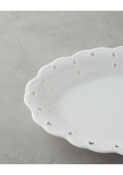 English Home Elodie Porselen Kayık Tabak 30,5 Cm Beyaz Beyaz