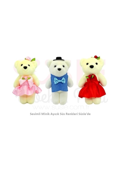 Süslü Minik Ayıcık Süs. 11 X 6 - Mavi