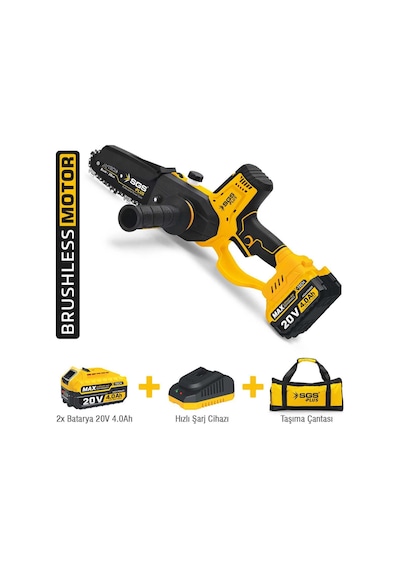 Sgs 5310 Zincirli Kömürsüz Ağaç Budama Testeresi 20 Volt