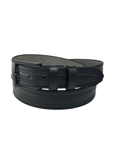 Süzer Deri Siyah Suni Deri 4 Cm. Genişlik Ortası Desenli Model Spor Erkek Kemer // 7000-38 Siyah