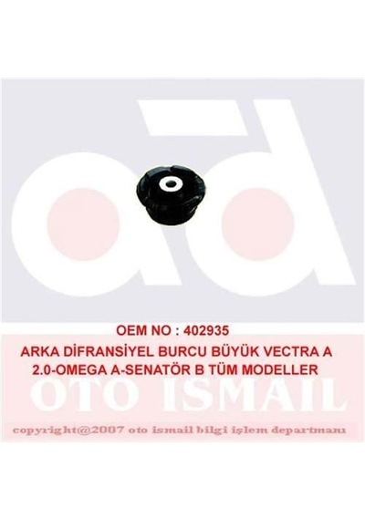 DEFRANSIYEL BURCU ARKA VECTRA A 88-95 OMEGA A 86-94 SENATOR BÜYÜK