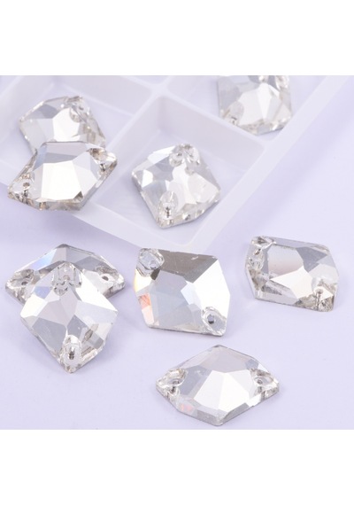 Gymo Premium Kalite Altı Düz Delikli Dikme Kristal Taş Cosmic 8 10mm Crystal 48 Adet