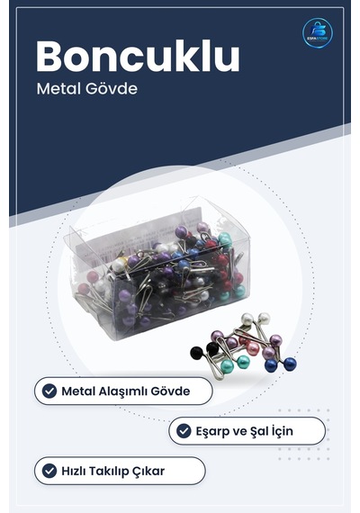 Boncuklu Eşarp Şal Klipsi Metal Alaşımlı Gövde Dekoratif Boncuk B çok renkli