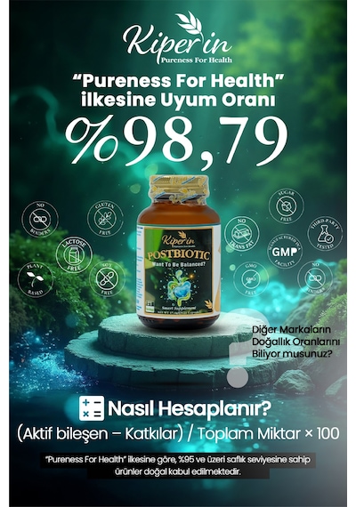 Kiperin Postbiyotik 210 Milyar Cfu Rhamnosus & Plantarum Sindirim 21kapsül & 700mg Akıllı Gıda Takviyesi